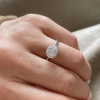 1.40 Ctw Pear CZ East West Halo Engagement Ring